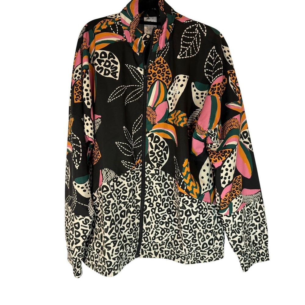 Adidas Women's Farm Rio Windbreaker Blokette Gorpcore Streetwear Large Floral - Picture 4 of 12